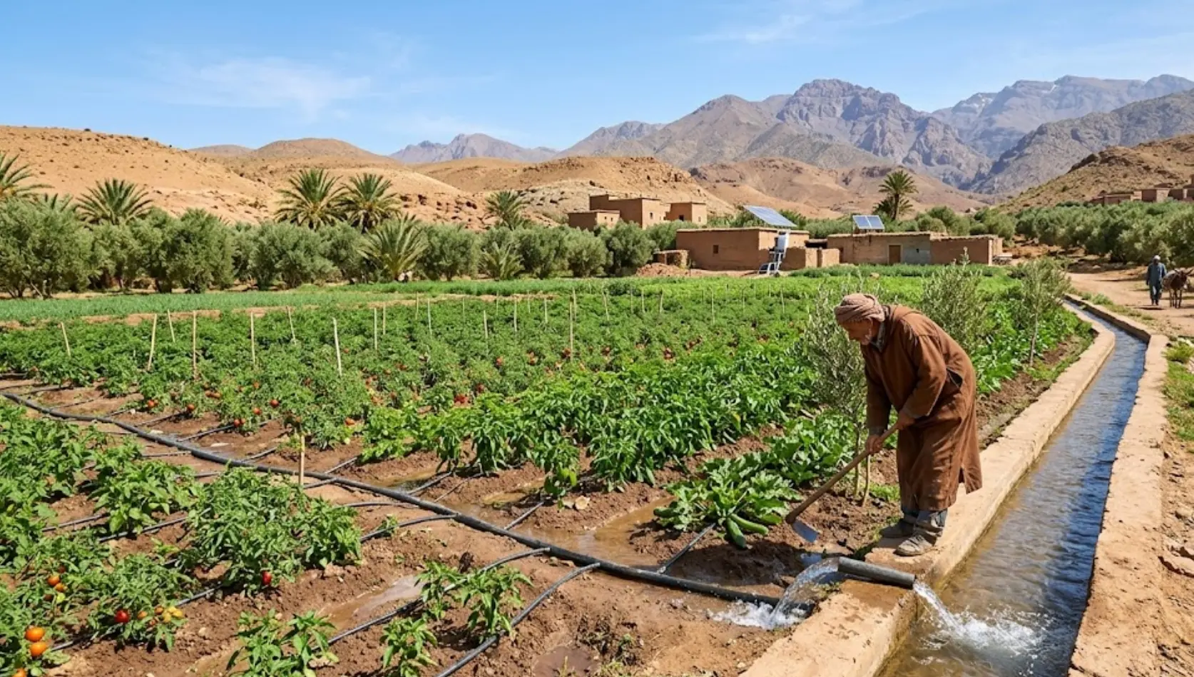 Parcelle irriguée au goutte-à-goutte au Maroc — CMGP Group
