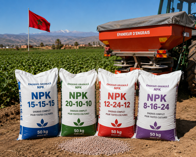 Engrais NPK au Maroc : types, dosage et application selon vos cultures