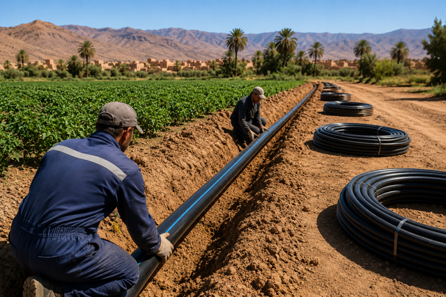 Tubes PVC et PEHD pour l&rsquo;irrigation au Maroc : choisir le bon diamètre et la bonne pression