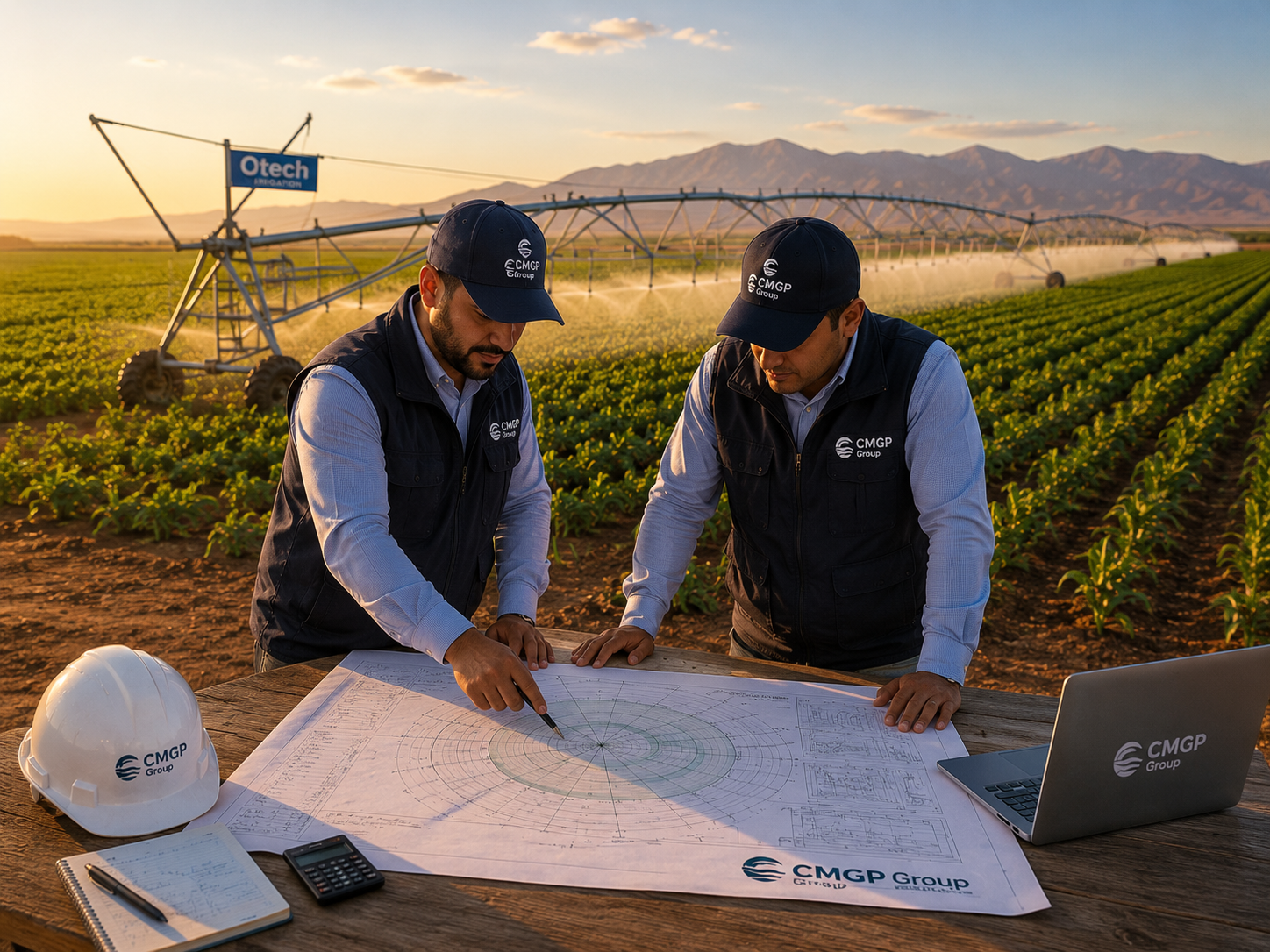 CMGP Group dimensionnant un projet d'irrigation par pivot