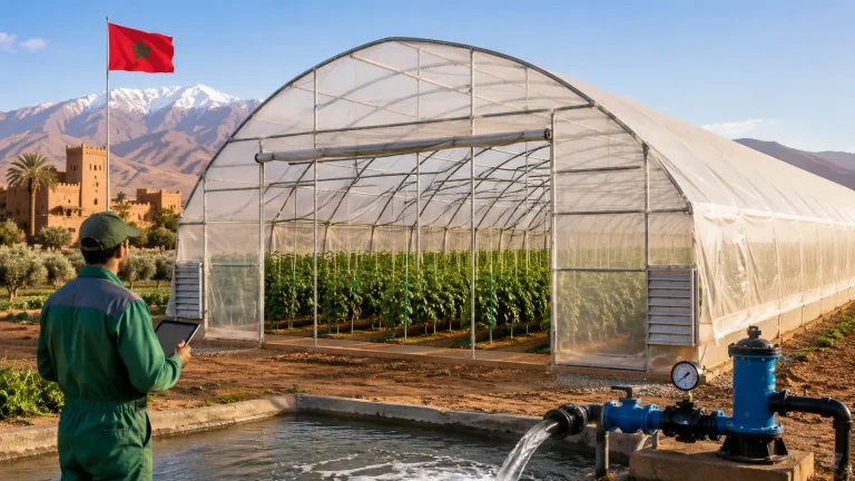 Serre agricole au Maroc : installation, irrigation et coût d&rsquo;un projet clé en main